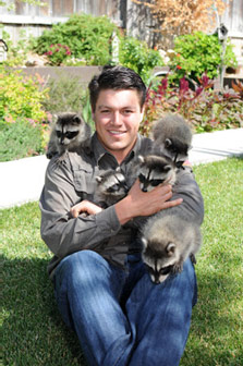 Critter Gitters Owner and Baby Raccoons